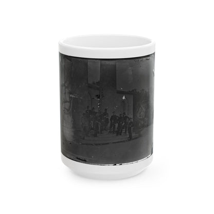 Arlington, Virginia. Gen. Samuel P. Heintzleman And Staff On Portico Of Arlington House (U.S. Civil War) White Coffee Mug