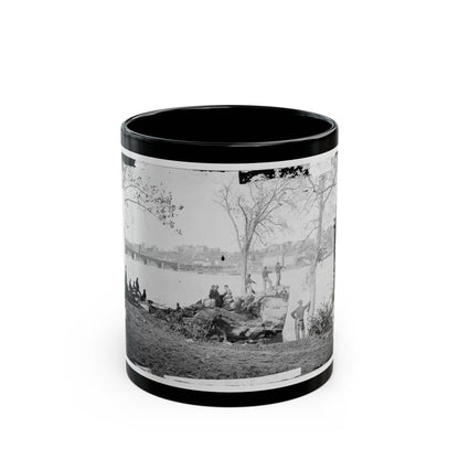 Arlington, Virginia. Georgetown Aqueduct From Virginia Side Of Potomac With Georgetown University In Background (U.S. Civil War) Black Coffee Mug