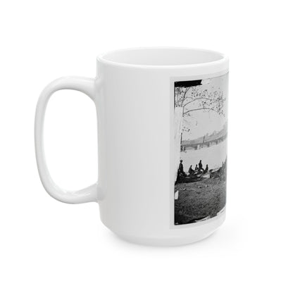 Arlington, Virginia. Georgetown Aqueduct From Virginia Side Of Potomac With Georgetown University In Background (U.S. Civil War) White Coffee Mug