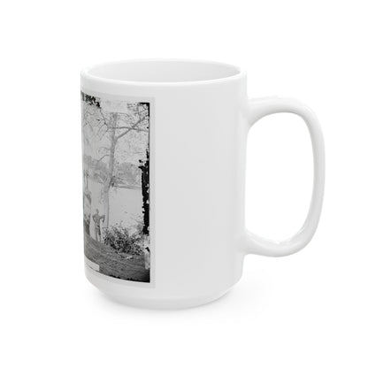 Arlington, Virginia. Georgetown Aqueduct From Virginia Side Of Potomac With Georgetown University In Background (U.S. Civil War) White Coffee Mug