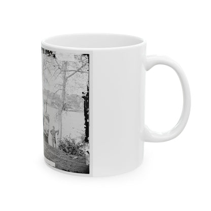 Arlington, Virginia. Georgetown Aqueduct From Virginia Side Of Potomac With Georgetown University In Background (U.S. Civil War) White Coffee Mug