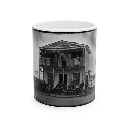 Arlington, Virginia. Officers Of Companies K & L, 2d New York Heavy Artillery At Fort C.F. Smith (U.S. Civil War) White Coffee Mug