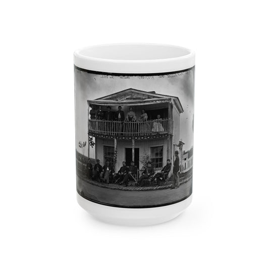 Arlington, Virginia. Officers Of Companies K & L, 2d New York Heavy Artillery At Fort C.F. Smith (U.S. Civil War) White Coffee Mug