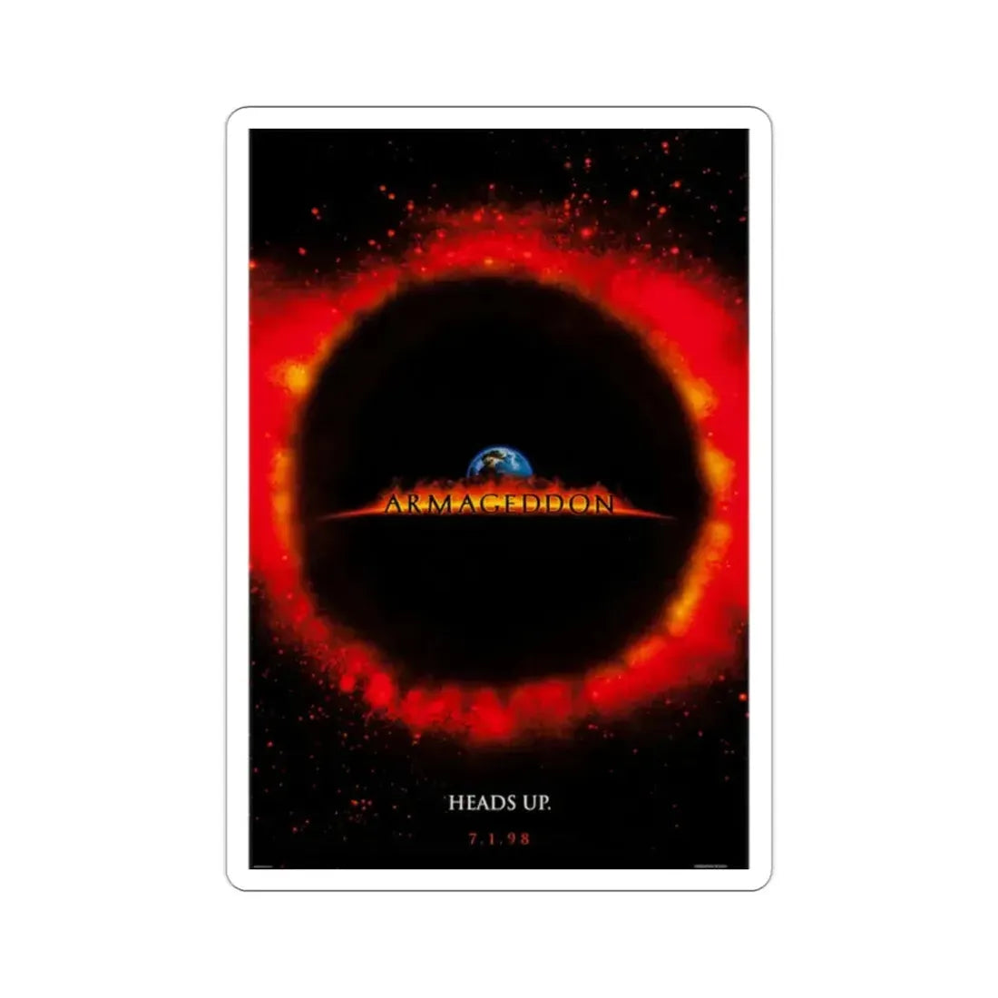 Armageddon 1998 Movie Poster STICKER Vinyl Die-Cut Decal 2 Inch - The Sticker Space