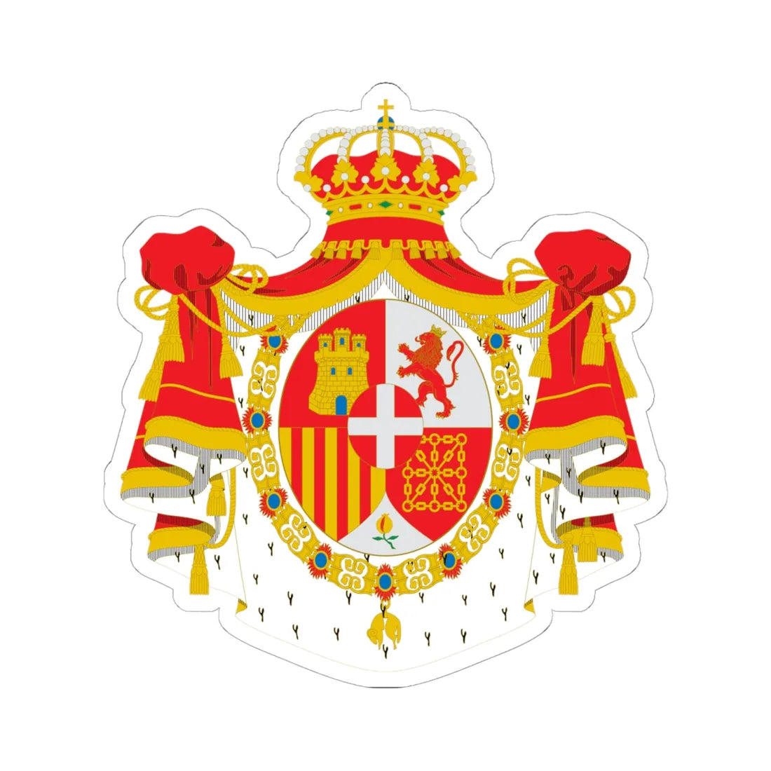Armas de Amadeo I de Saboya (Spain) (Coat of Arms) STICKER Vinyl Kiss-Cut Decal 6 Inch White - The Sticker Space