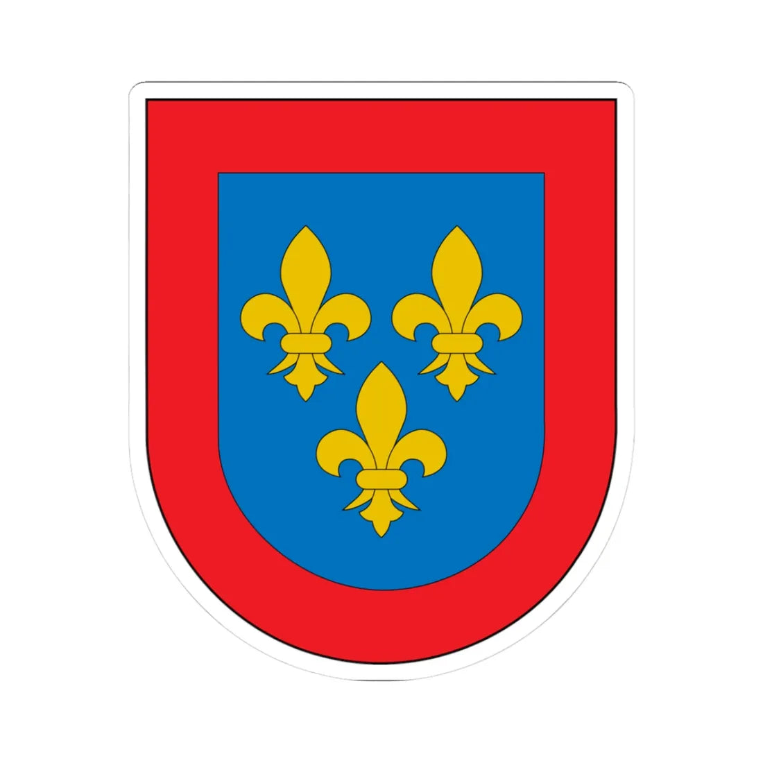 Armas de Borbón-Anjou (Spain) (Coat of Arms) STICKER Vinyl Kiss-Cut Decal 3 Inch White - The Sticker Space
