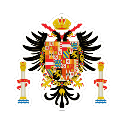 Armas de Carlos I de España (Spain) (Coat of Arms) STICKER Vinyl Kiss-Cut Decal 3 Inch White - The Sticker Space