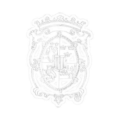 Armas de Hernan Cortez 1767 (Costa Rica) (Coat of Arms) STICKER Vinyl Kiss-Cut Decal 3 Inch White - The Sticker Space
