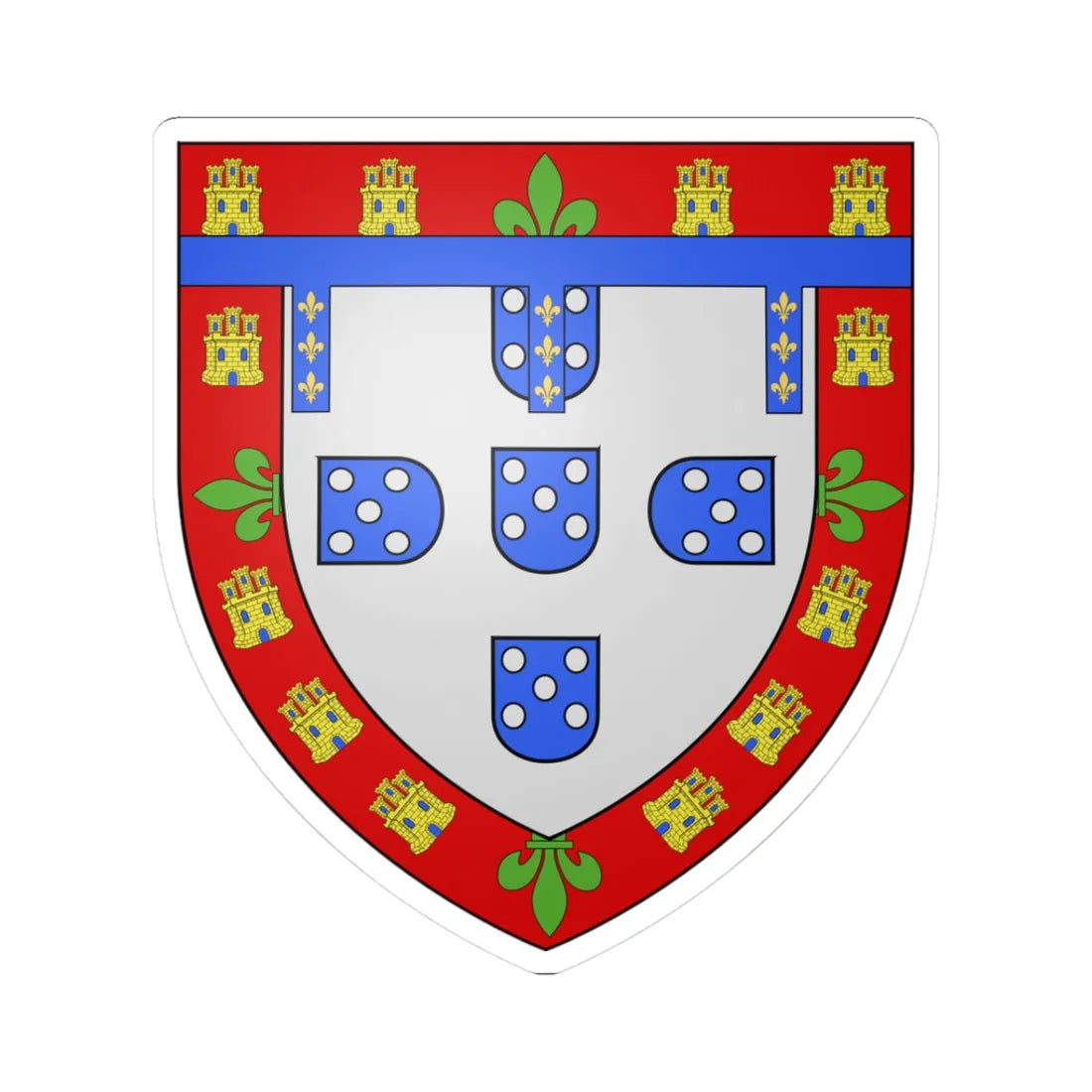 Armas duque viseu (Portugal) (Coat of Arms) STICKER Vinyl Kiss-Cut Decal 3 Inch White - The Sticker Space