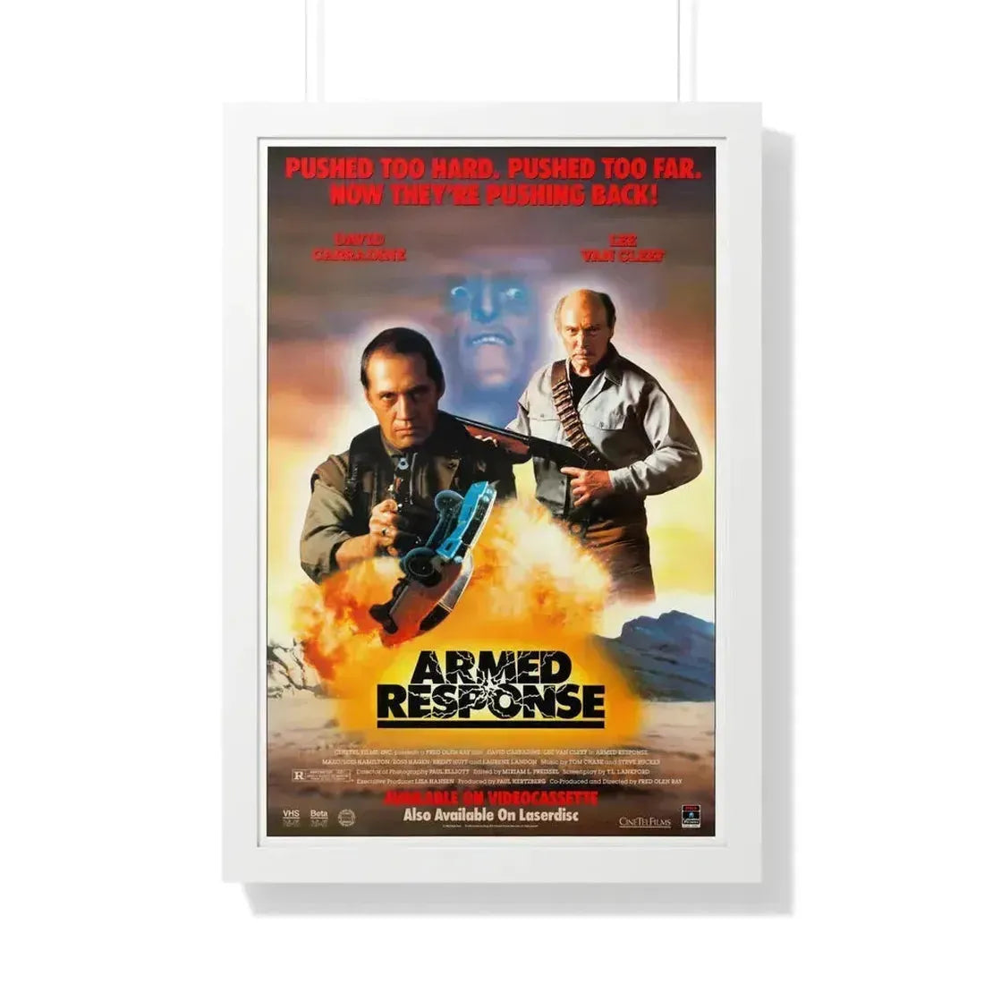 ARMED RESPONSE 1986 - Framed Movie Poster 20" x 30" White - The Sticker Space