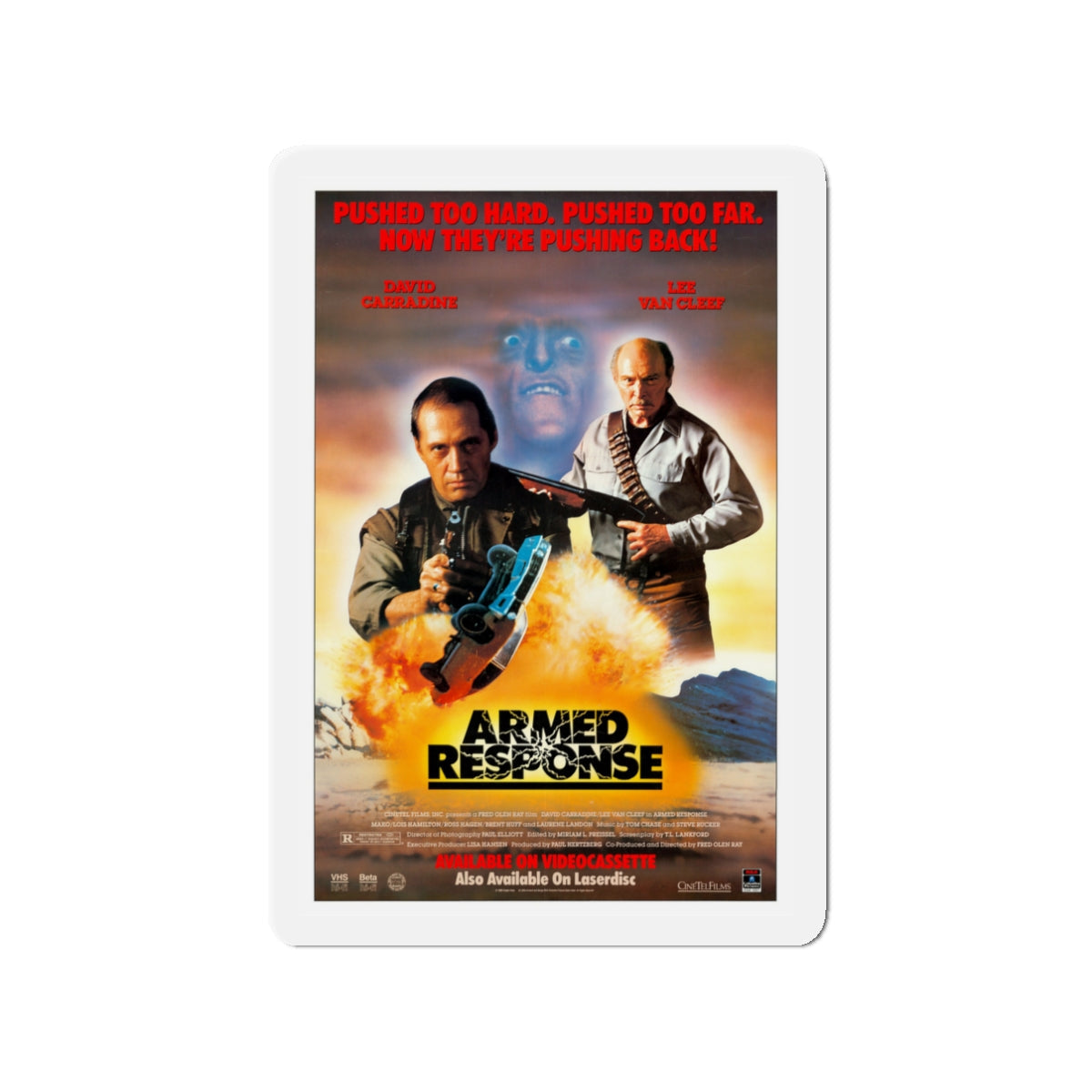 ARMED RESPONSE 1986 Movie Poster - Die-Cut Magnet-3" x 3"-The Sticker Space