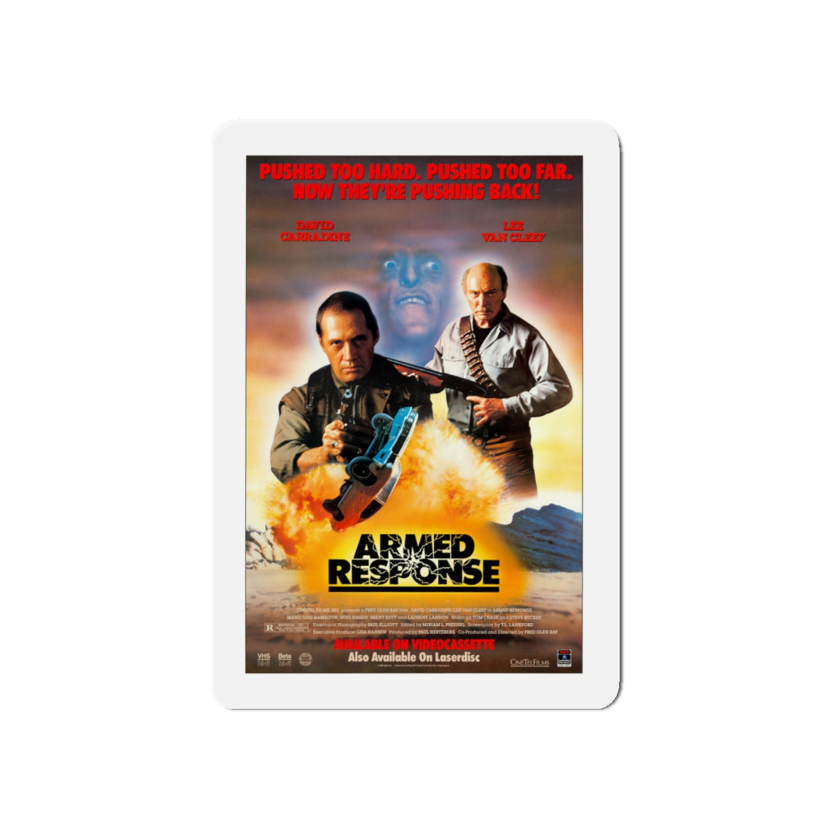 ARMED RESPONSE 1986 Movie Poster - Die-Cut Magnet-5" x 5"-The Sticker Space