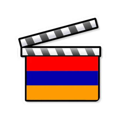 Armenia film clapperboard (Armenia) STICKER Vinyl Kiss-Cut Decal 2 Inch White - The Sticker Space