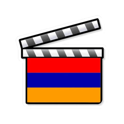 Armenia film clapperboard (Armenia) STICKER Vinyl Kiss-Cut Decal 4 Inch White - The Sticker Space