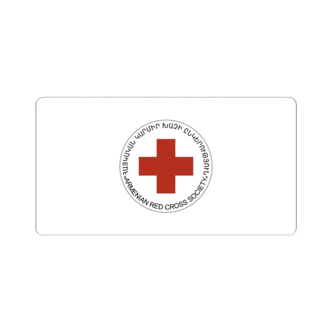 Armenian Red Cross Society Flag (Armenia) STICKER Vinyl Kiss-Cut Decal 2 Inch White - The Sticker Space