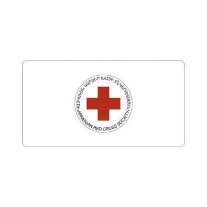 Armenian Red Cross Society Flag (Armenia) STICKER Vinyl Kiss-Cut Decal 2 Inch White - The Sticker Space
