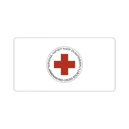 Armenian Red Cross Society Flag (Armenia) STICKER Vinyl Kiss-Cut Decal 3 Inch White - The Sticker Space