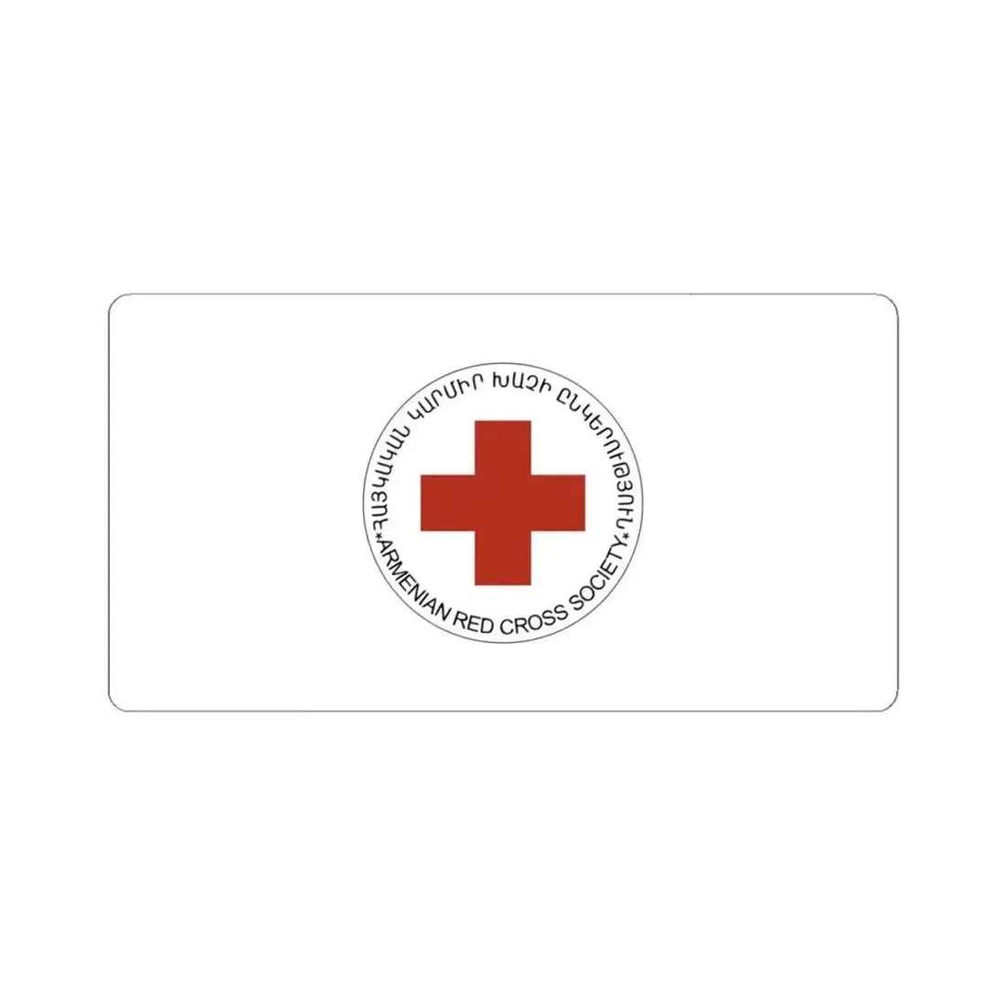 Armenian Red Cross Society Flag (Armenia) STICKER Vinyl Kiss-Cut Decal 4 Inch White - The Sticker Space