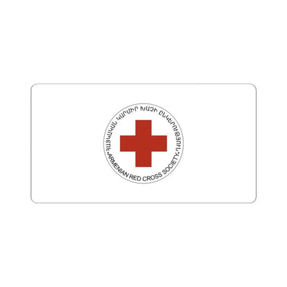 Armenian Red Cross Society Flag (Armenia) STICKER Vinyl Kiss-Cut Decal 4 Inch White - The Sticker Space