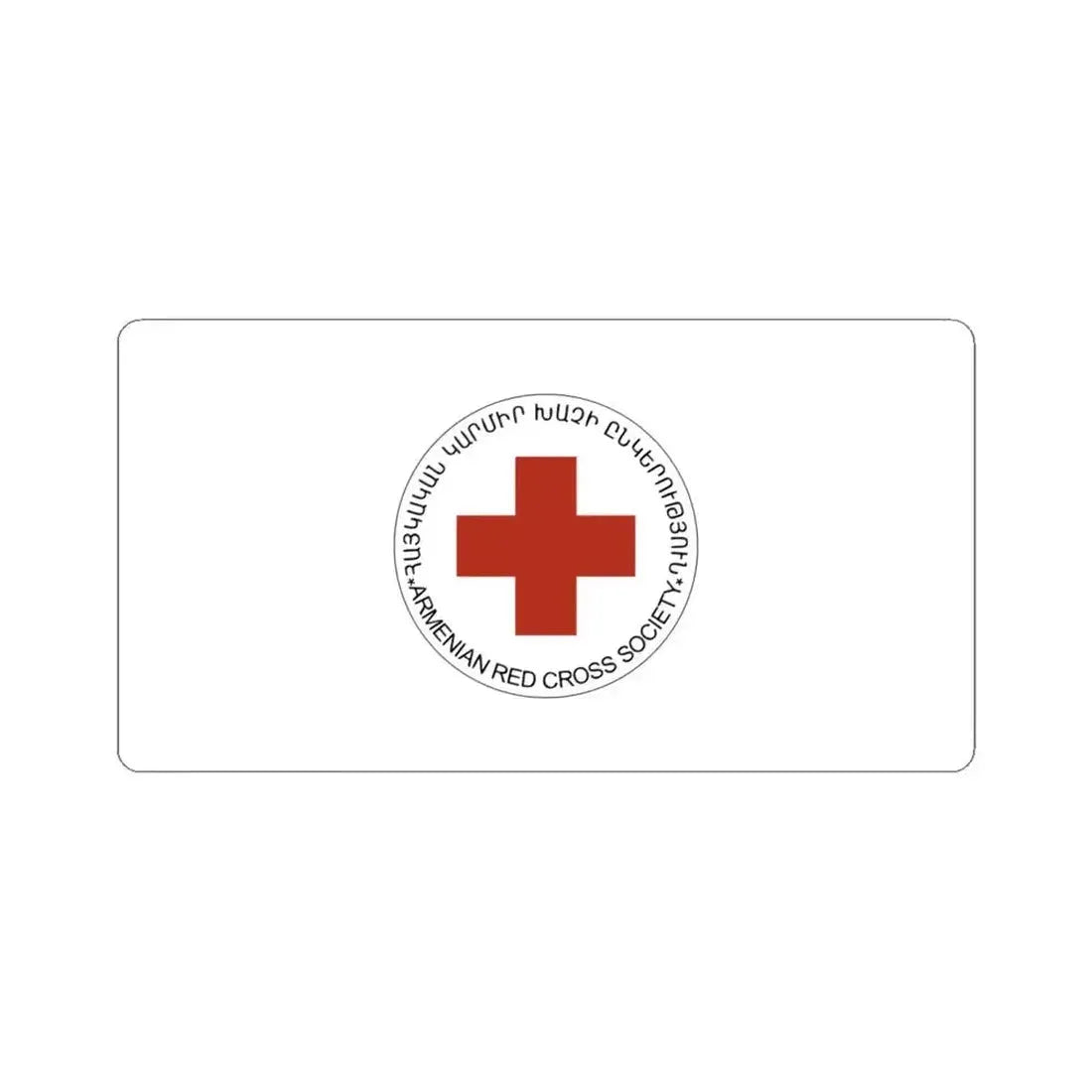 Armenian Red Cross Society Flag (Armenia) STICKER Vinyl Kiss-Cut Decal 6 Inch White - The Sticker Space