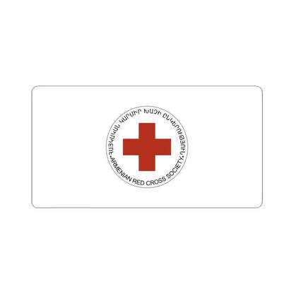 Armenian Red Cross Society Flag (Armenia) STICKER Vinyl Kiss-Cut Decal 6 Inch White - The Sticker Space