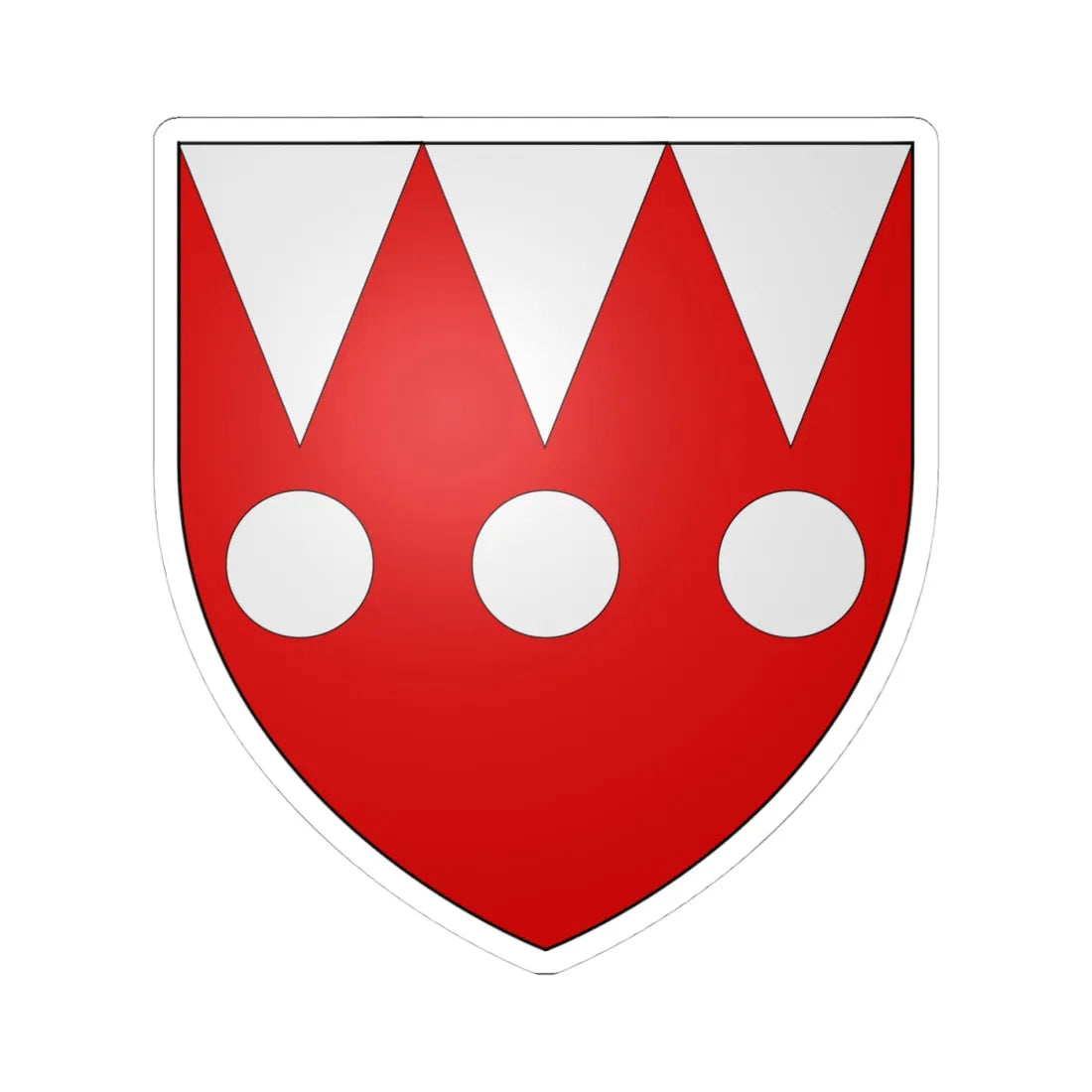 Armes anciennes de Bauchau (Belgium) (Coat of Arms) STICKER Vinyl Kiss-Cut Decal 4 Inch White - The Sticker Space