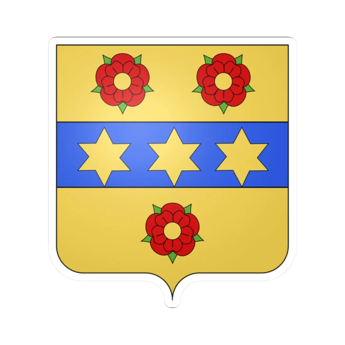 Armes de la famille Casier (Belgium) (Coat of Arms) STICKER Vinyl Kiss-Cut Decal 2 Inch White - The Sticker Space