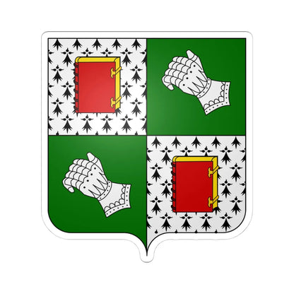 Armes de la famille Coart (Belgium) (Coat of Arms) STICKER Vinyl Kiss-Cut Decal 4 Inch White - The Sticker Space