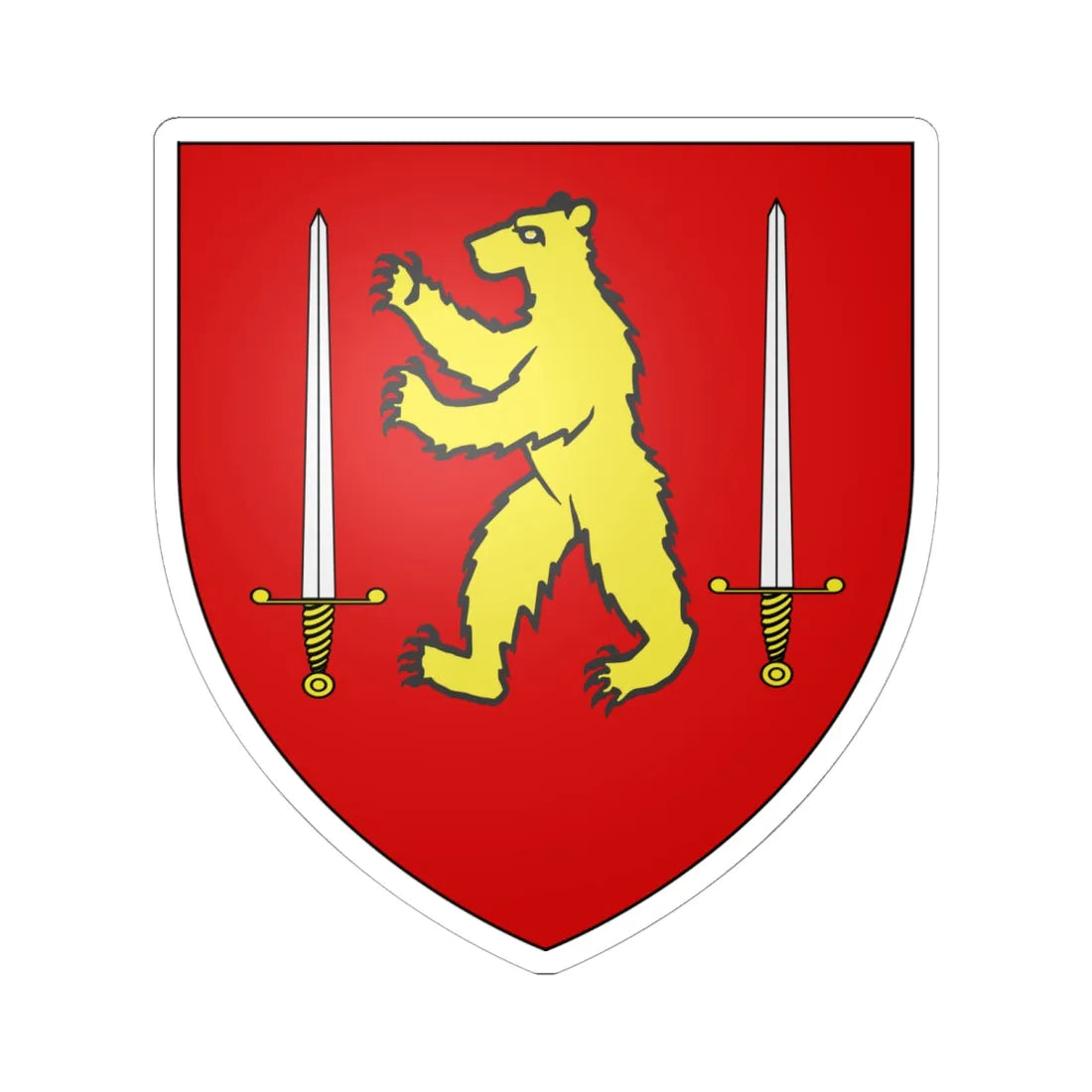 Armes de la famille de Beer de Laer (Belgium) (Coat of Arms) STICKER Vinyl Kiss-Cut Decal 6 Inch White - The Sticker Space