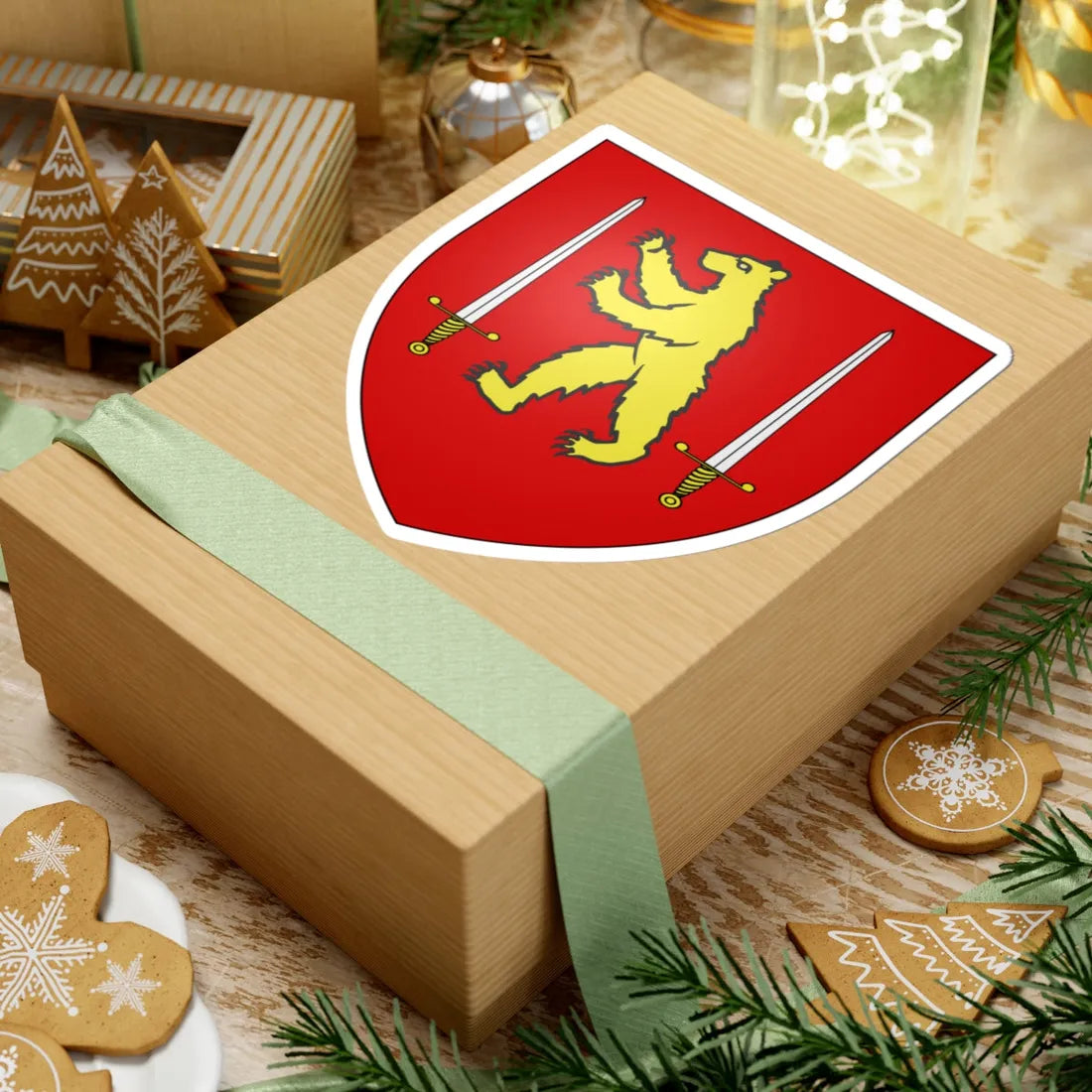 Armes de la famille de Beer de Laer (Belgium) (Coat of Arms) STICKER Vinyl Kiss-Cut Decal - The Sticker Space