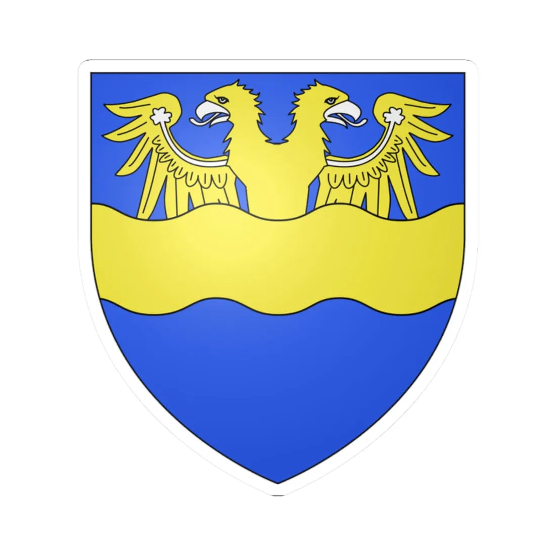 Armes de la famille de Thysebaert (Belgium) (Coat of Arms) STICKER Vinyl Kiss-Cut Decal 2 Inch White - The Sticker Space