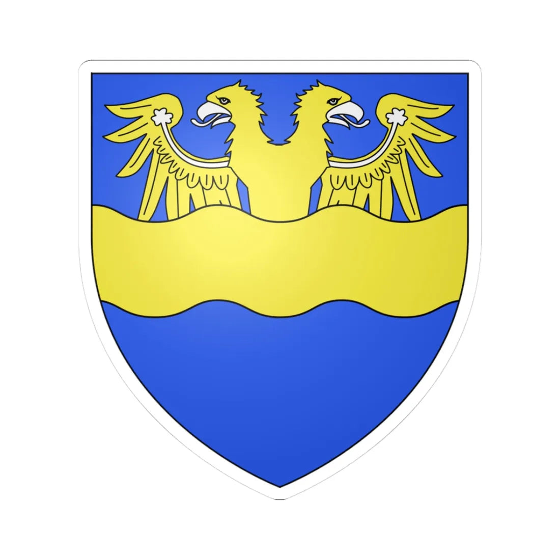 Armes de la famille de Thysebaert (Belgium) (Coat of Arms) STICKER Vinyl Kiss-Cut Decal 3 Inch White - The Sticker Space