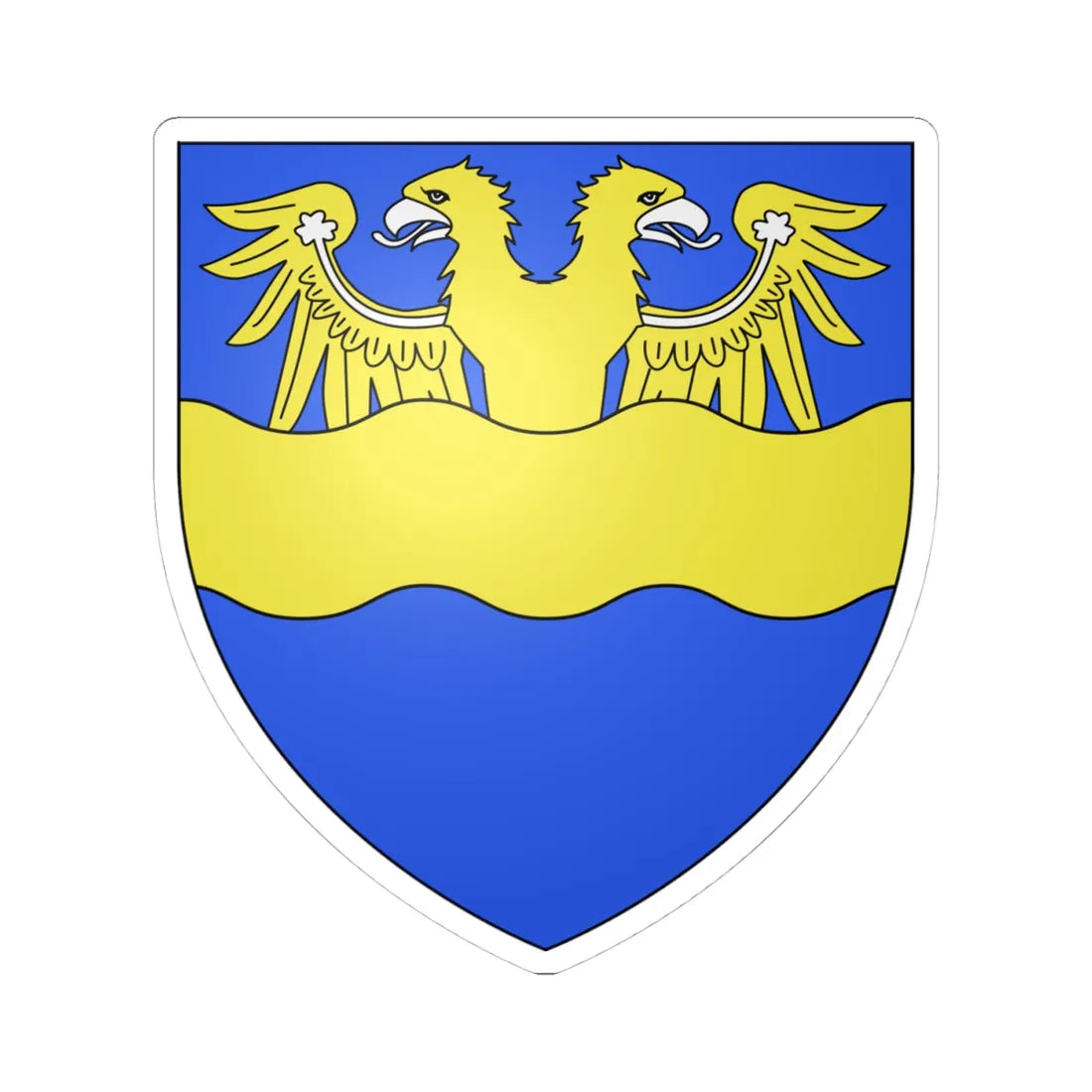 Armes de la famille de Thysebaert (Belgium) (Coat of Arms) STICKER Vinyl Kiss-Cut Decal 4 Inch White - The Sticker Space
