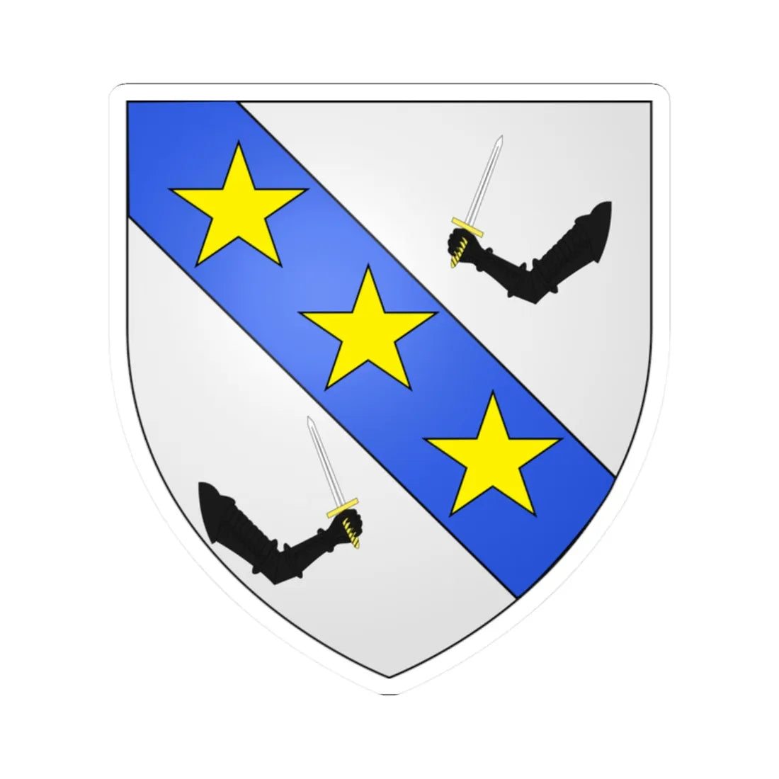 Armes de la famille Ernst (Belgium) (Coat of Arms) STICKER Vinyl Kiss-Cut Decal 2 Inch White - The Sticker Space