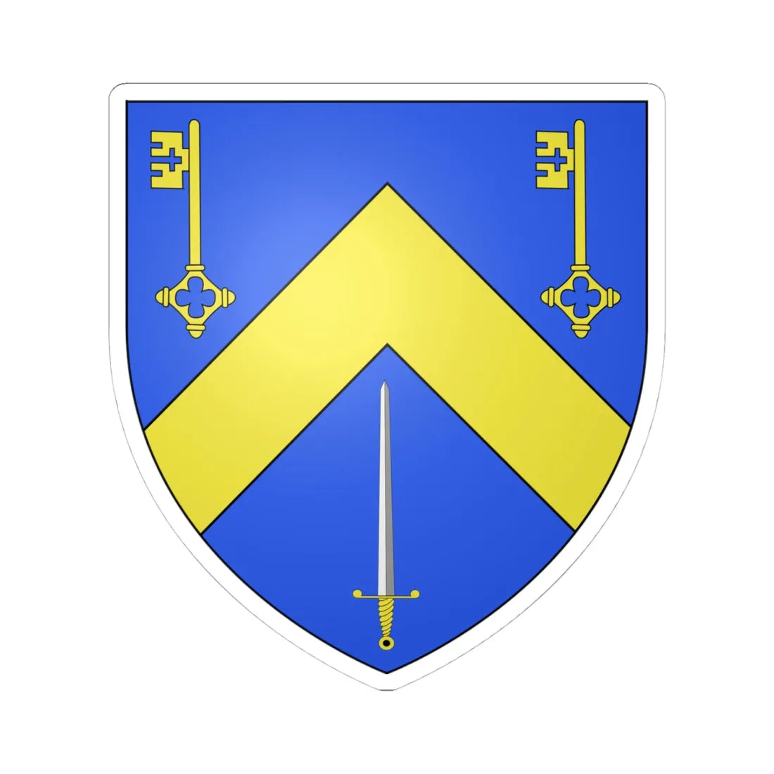 Armes de la famille Rolin (Belgium) (Coat of Arms) STICKER Vinyl Kiss-Cut Decal 4 Inch White - The Sticker Space