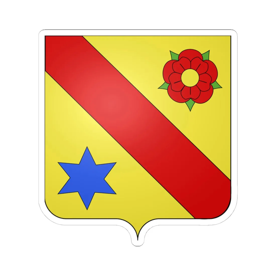Armes de Nève de Mévergnies (Belgium) (Coat of Arms) STICKER Vinyl Kiss-Cut Decal 4 Inch White - The Sticker Space