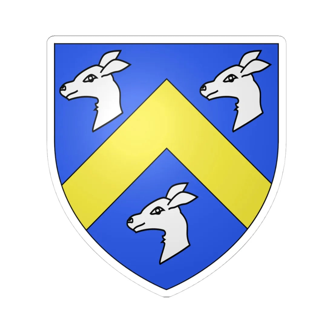 Armes de Visart de Bocarmé (Belgium) (Coat of Arms) STICKER Vinyl Kiss-Cut Decal 4 Inch White - The Sticker Space