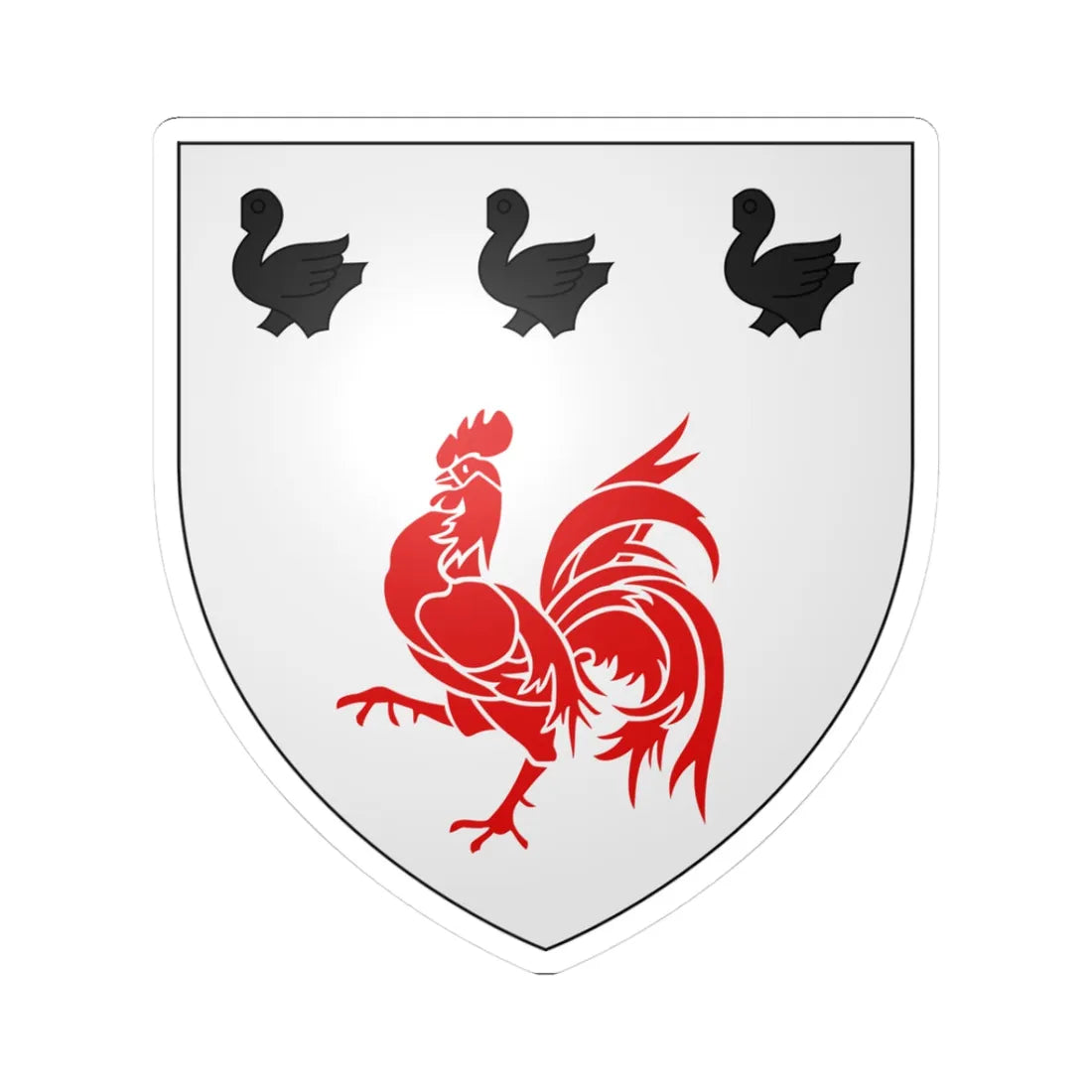 Armes de Wilde dEstmael (Belgium) (Coat of Arms) STICKER Vinyl Kiss-Cut Decal 3 Inch White - The Sticker Space