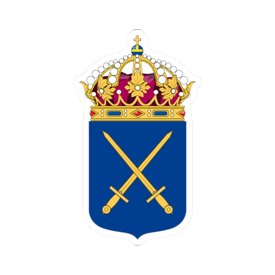 Armén vapen bra (Sweden) (Coat of Arms) STICKER Vinyl Kiss-Cut Decal 2 Inch White - The Sticker Space