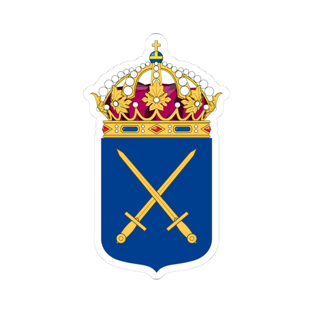 Armén vapen bra (Sweden) (Coat of Arms) STICKER Vinyl Kiss-Cut Decal 3 Inch White - The Sticker Space