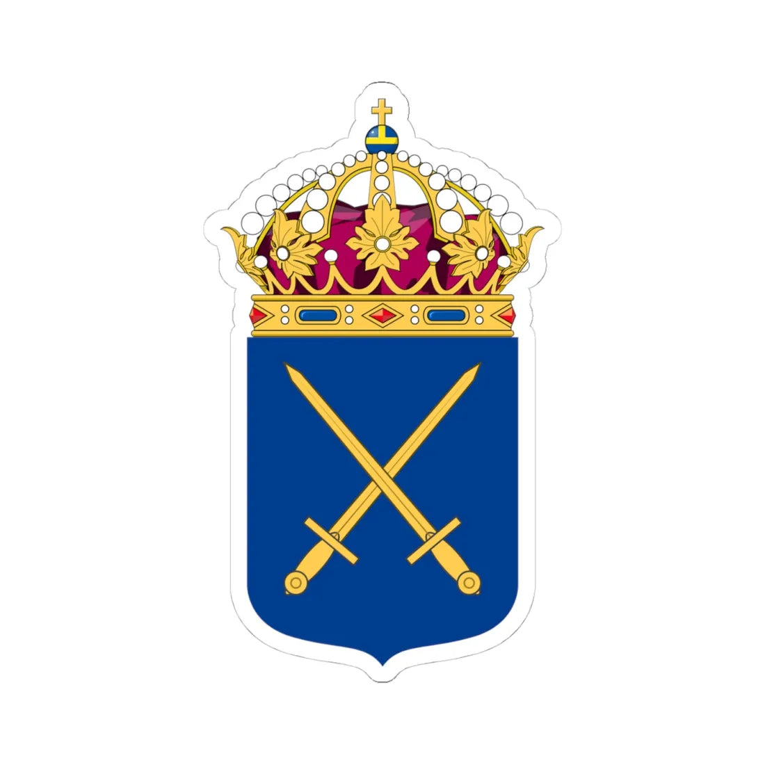 Armén vapen bra (Sweden) (Coat of Arms) STICKER Vinyl Kiss-Cut Decal 4 Inch White - The Sticker Space