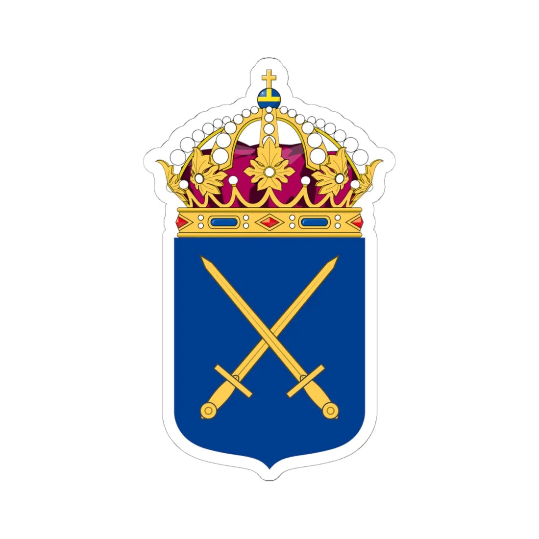 Armén vapen bra (Sweden) (Coat of Arms) STICKER Vinyl Kiss-Cut Decal 6 Inch White - The Sticker Space