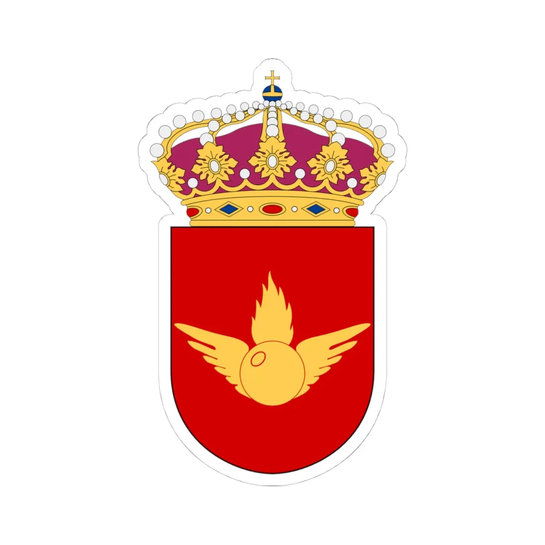 Arméns luftvärnscentrum vapen (Sweden) (Coat of Arms) STICKER Vinyl Kiss-Cut Decal 4 Inch White - The Sticker Space