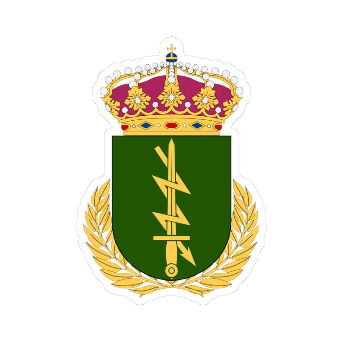 Arméns stabs- och sambandsskola vapen (Sweden) (Coat of Arms) STICKER Vinyl Kiss-Cut Decal 3 Inch White - The Sticker Space