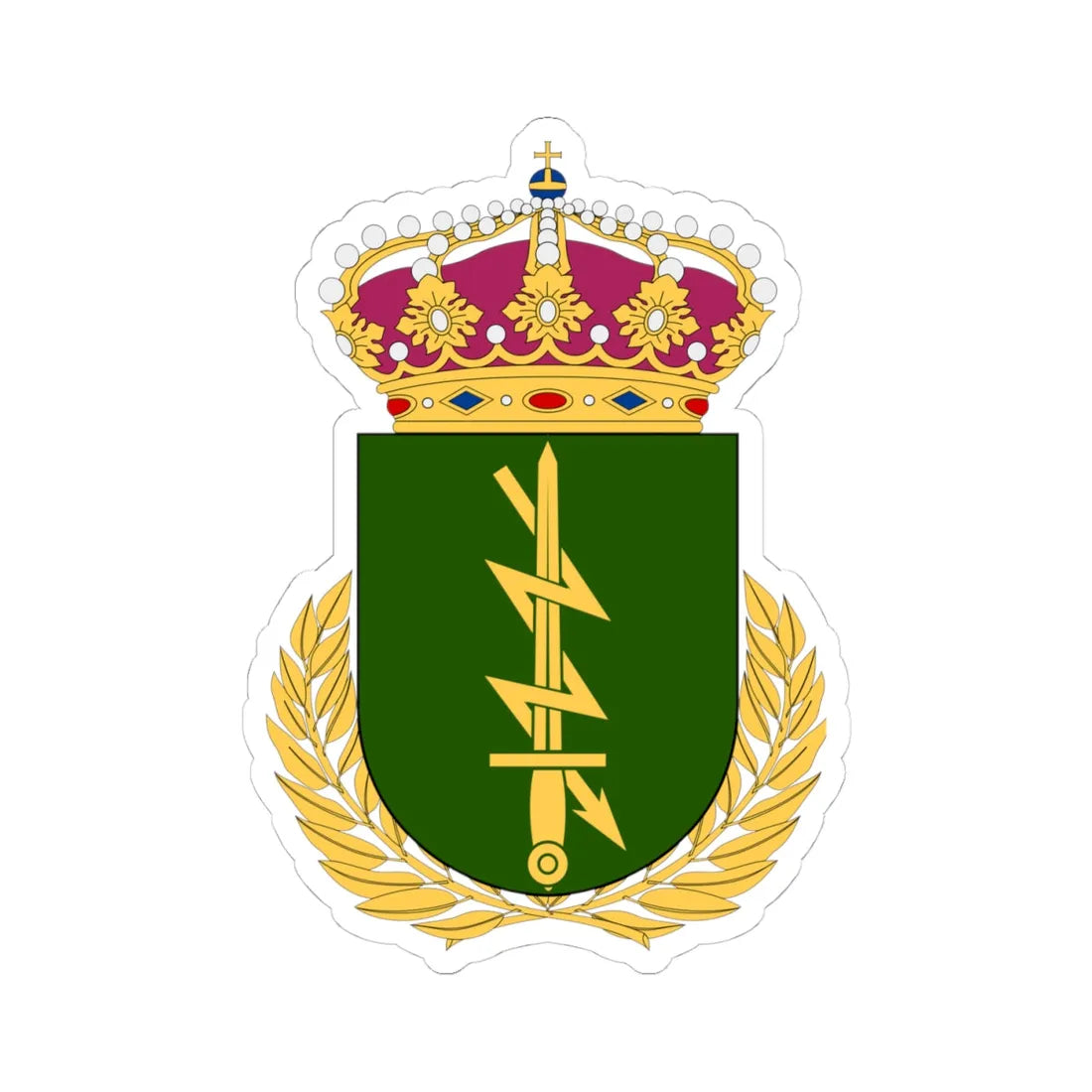 Arméns stabs- och sambandsskola vapen (Sweden) (Coat of Arms) STICKER Vinyl Kiss-Cut Decal 4 Inch White - The Sticker Space