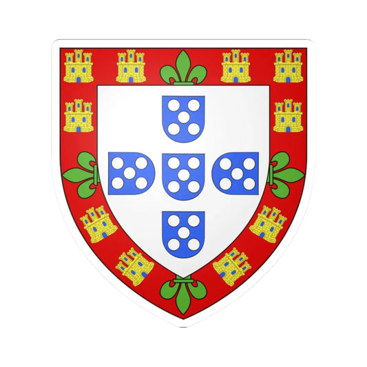 Armoires portugal 1385 (Portugal) (Coat of Arms) STICKER Vinyl Kiss-Cut Decal 2 Inch White - The Sticker Space