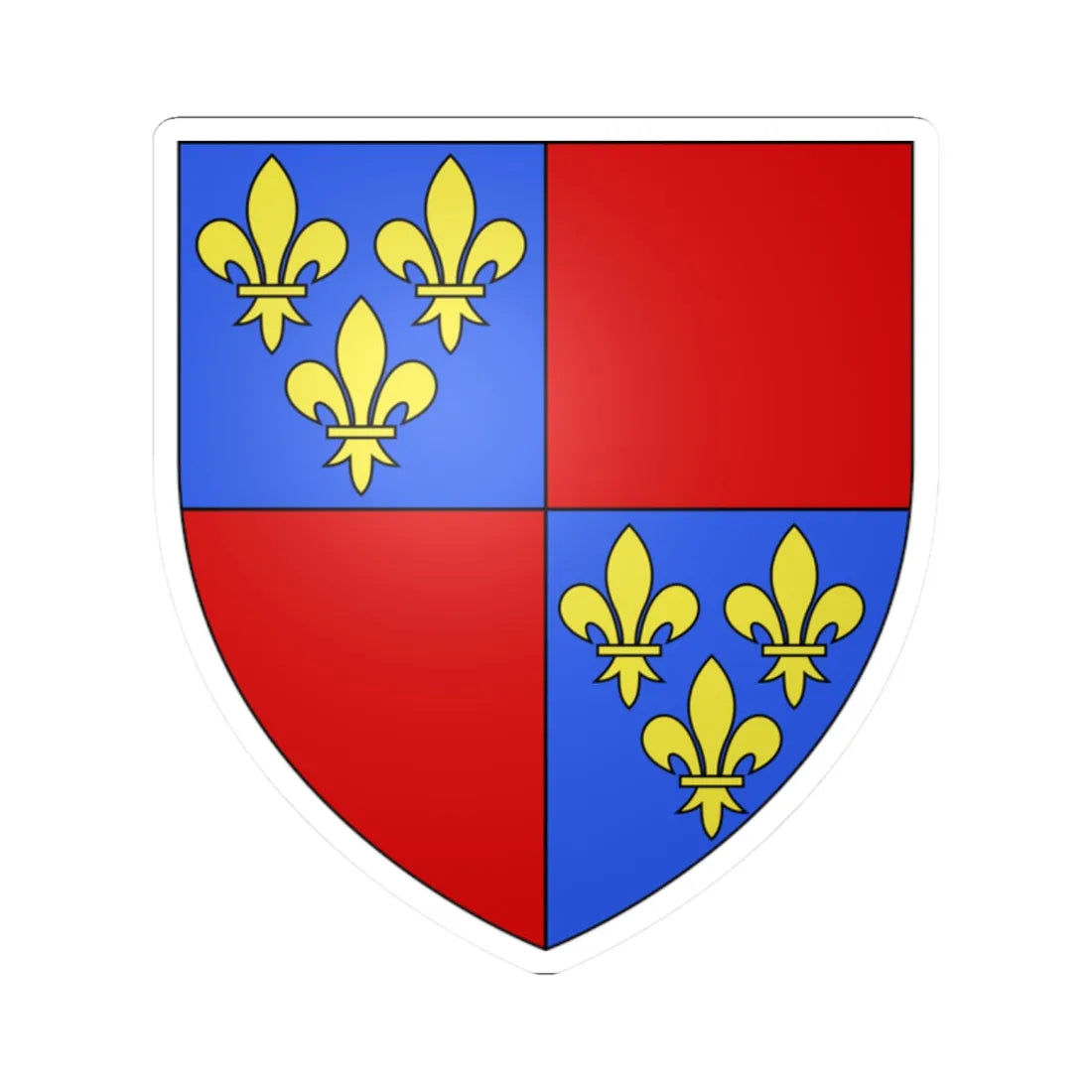 Armoiries Albret moderne (France) (Coat of Arms) STICKER Vinyl Kiss-Cut Decal 2 Inch White - The Sticker Space