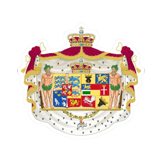Armoiries Alexandrine de Mecklembourg-Scheverin (Denmark) (Coat of Arms) STICKER Vinyl Kiss-Cut Decal 2 Inch White - The Sticker Space