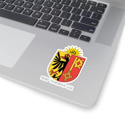 Armoiries cantonales GE avec devise (Switzerland) (Coat of Arms) STICKER Vinyl Kiss-Cut Decal - The Sticker Space