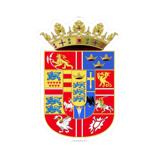 Armoiries Christian IV du Danemark (Denmark) (Coat of Arms) STICKER Vinyl Kiss-Cut Decal 2 Inch White - The Sticker Space